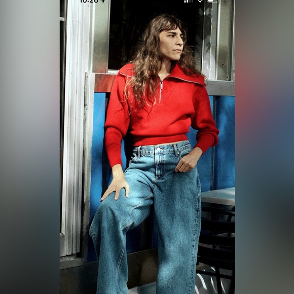 Zara blue jeans straight leg loose fit size 8 or 40 - Picture 2 of 5